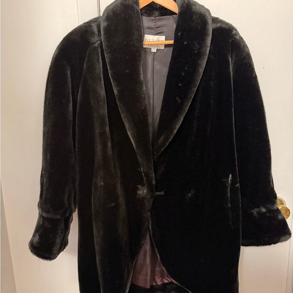 Petite Sophisticate Black Teddy Jacket